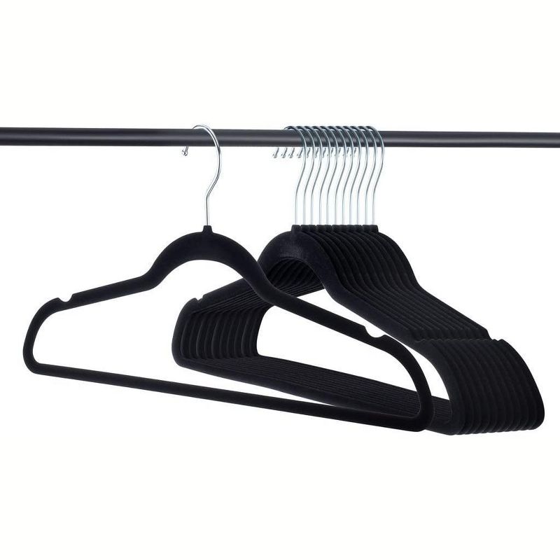Homeitusa 50 Pack Black Velvet Cloth Hangers - Black