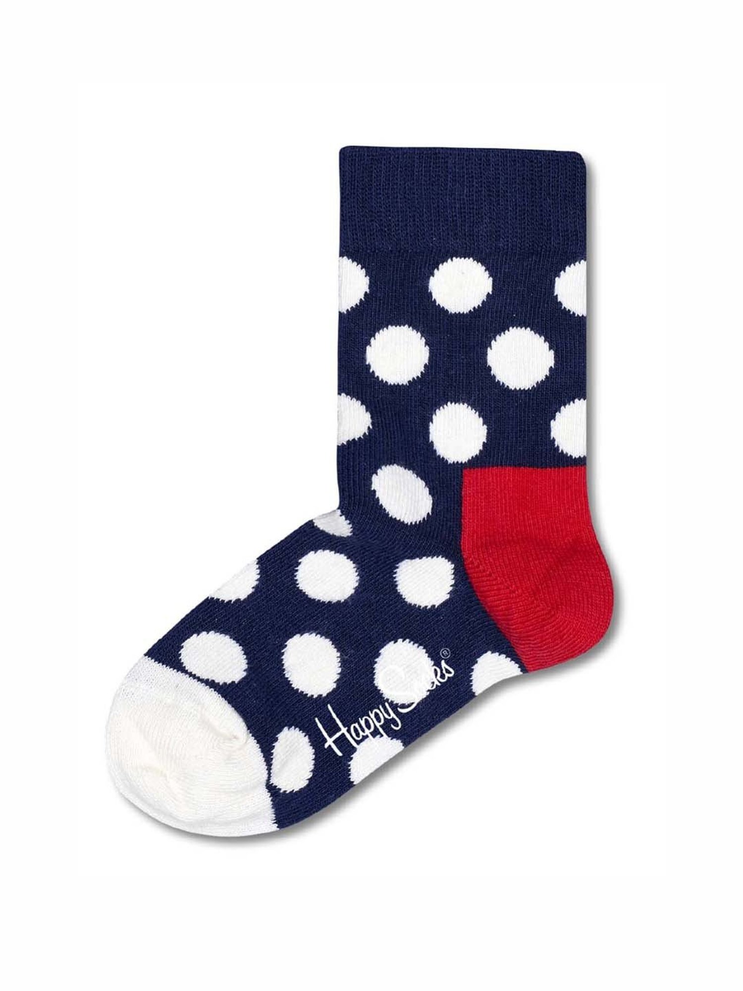 Happy Socks Kids Big Dot Navy & Red Cotton Printed Socks (12-24M)