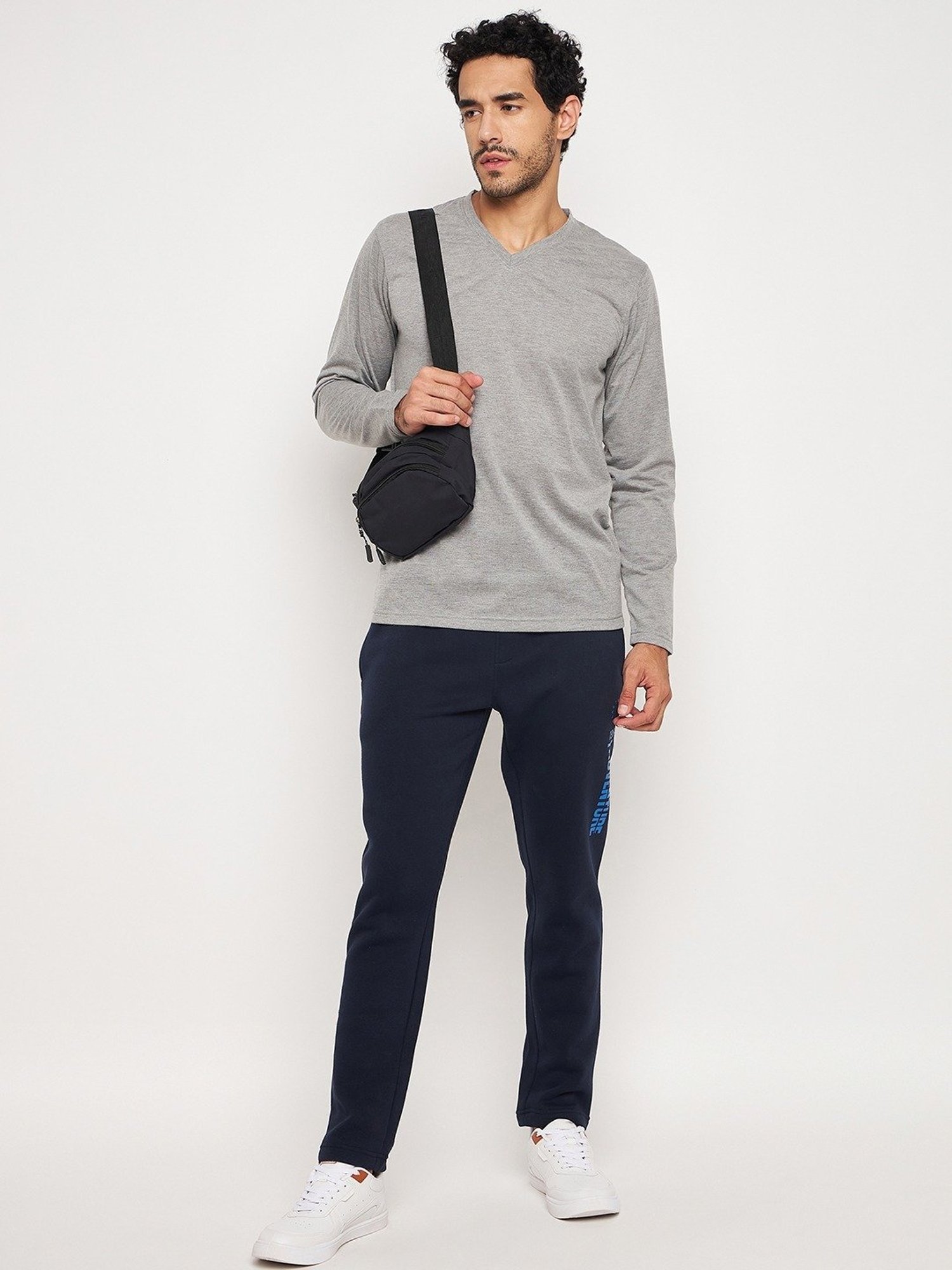 Club York Grey Cotton Regular Fit T-Shirt