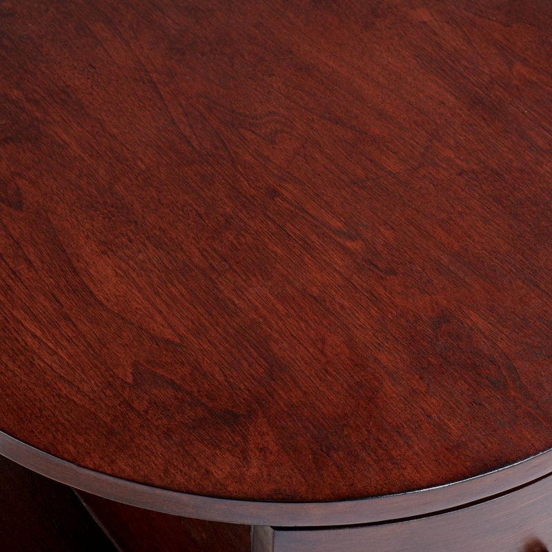 55 Downing Street Murphy 19 3/4" Wide Walnut Round Table with Side Shelves