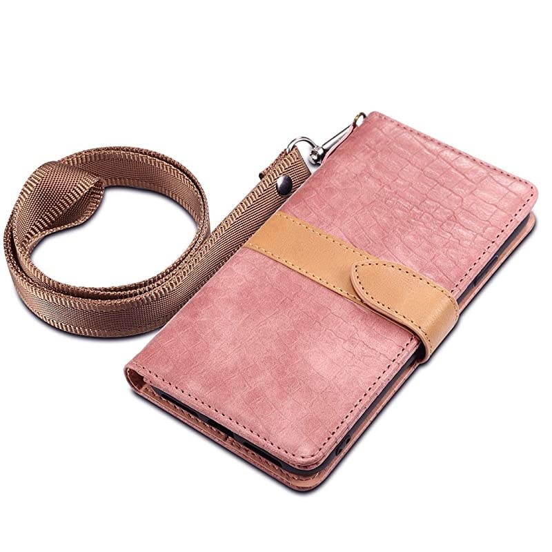Z3 Play Case,Z3 Case,CH-IC Handmade[Wrist Strap] Flip Folio Leather Wallet Cover with Card Slots, Kickstand, Magnetic Clousure,Cash Pockets for rola Z Play (3nd Gen) 2018 (Pink)