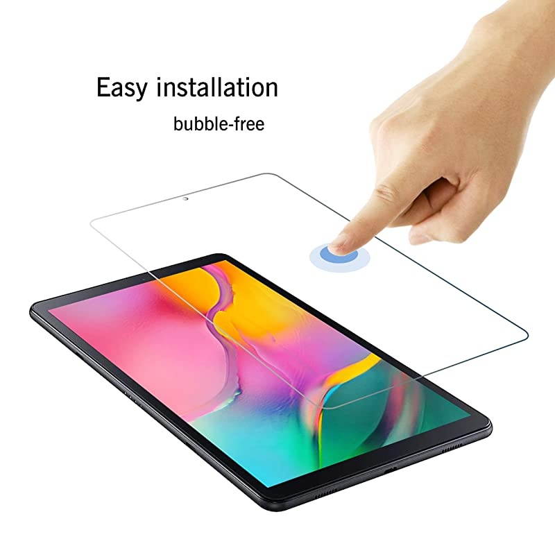 Screen Protector for Galaxy Tab A 10.1 2019 Release SM-T510/SM-T515 Only 2 Pack Tempered Glass 9H Hardness 2.5D Edge Ultra Clear Anti Scratch Case Friendly