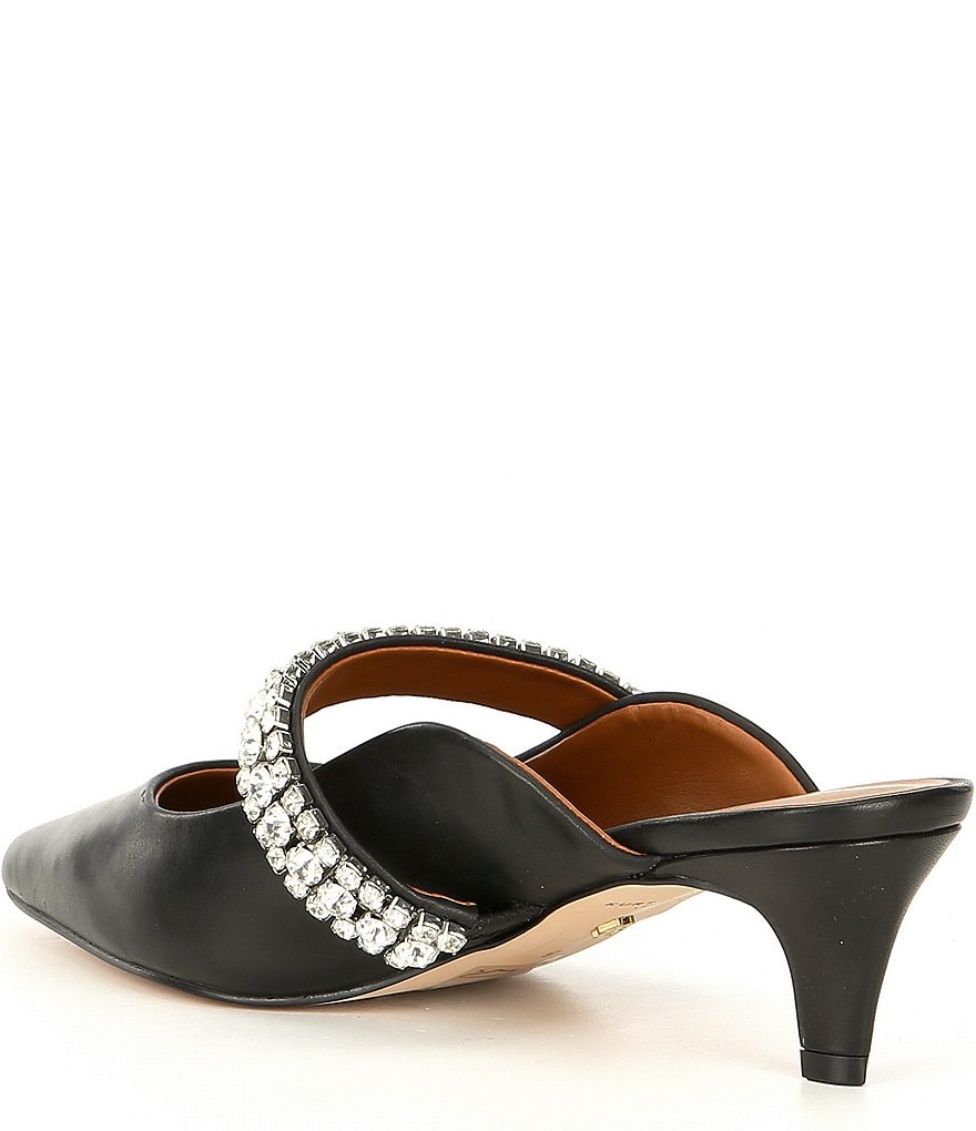 Kurt Geiger London Dutchess Leather Jeweled Strap Dress Mules