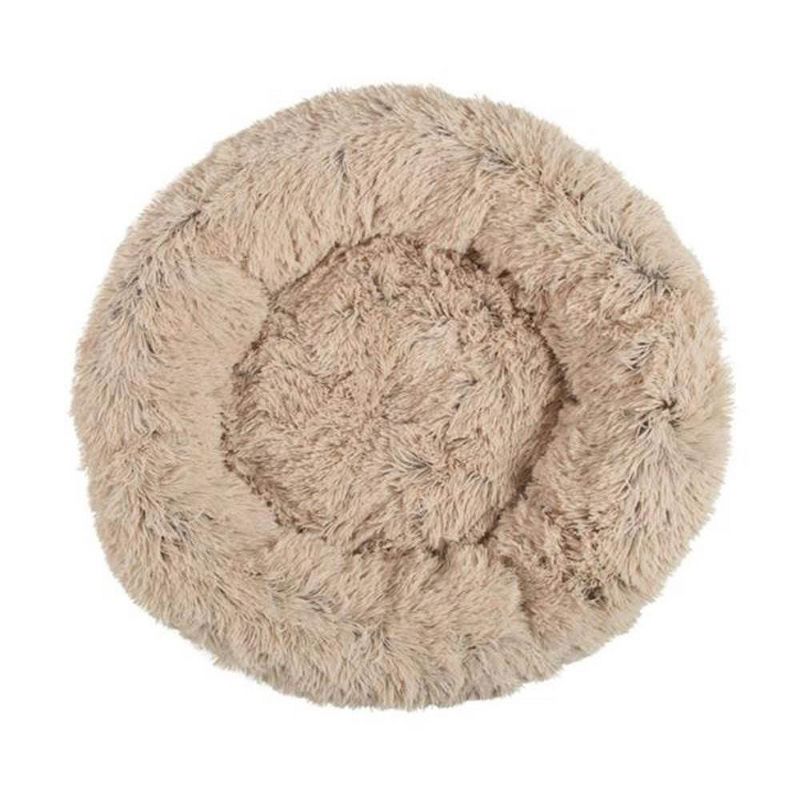 Best Friends by Sheri Luxury 23 Inch Shag Faux Fur Donut Dog Cat Pet Bed, Taupe