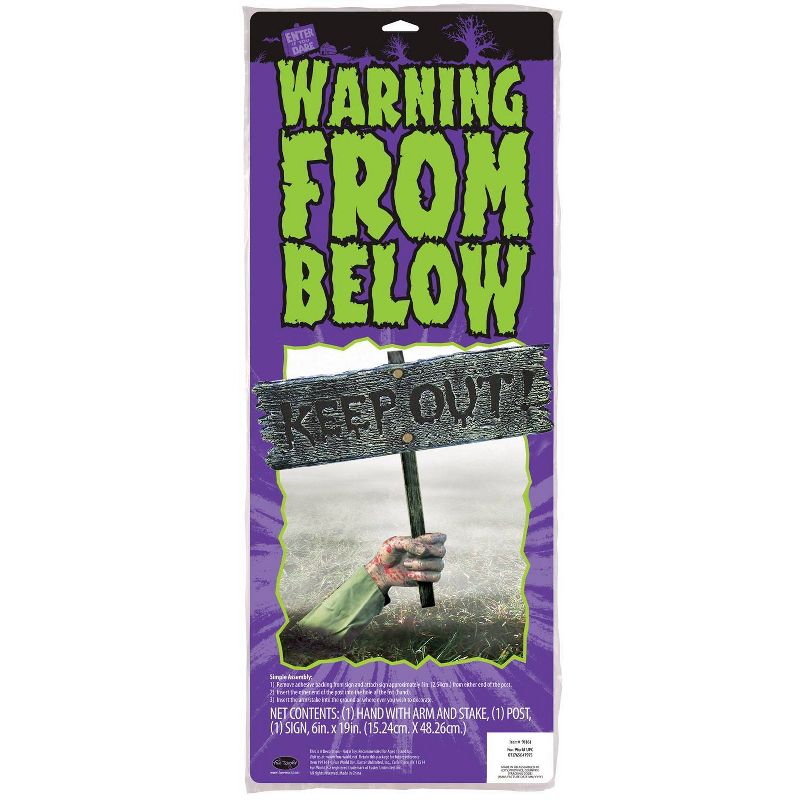 Halloween Keep Out Warning From Below! Decorative Holiday Scene Prop