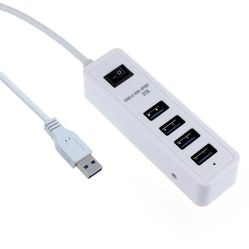 2018 New Arrival 4 Ports Super Speed USB 3.0 HUB With On/Off Switch Adapter for PC Laptop Computer USB HUB High quality