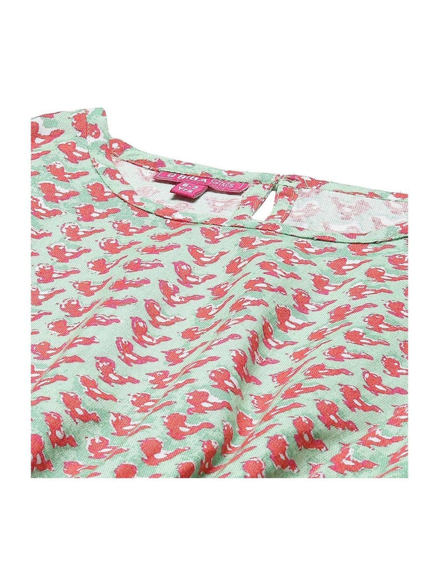 Biba Girls Blue & Pink Printed Top Set