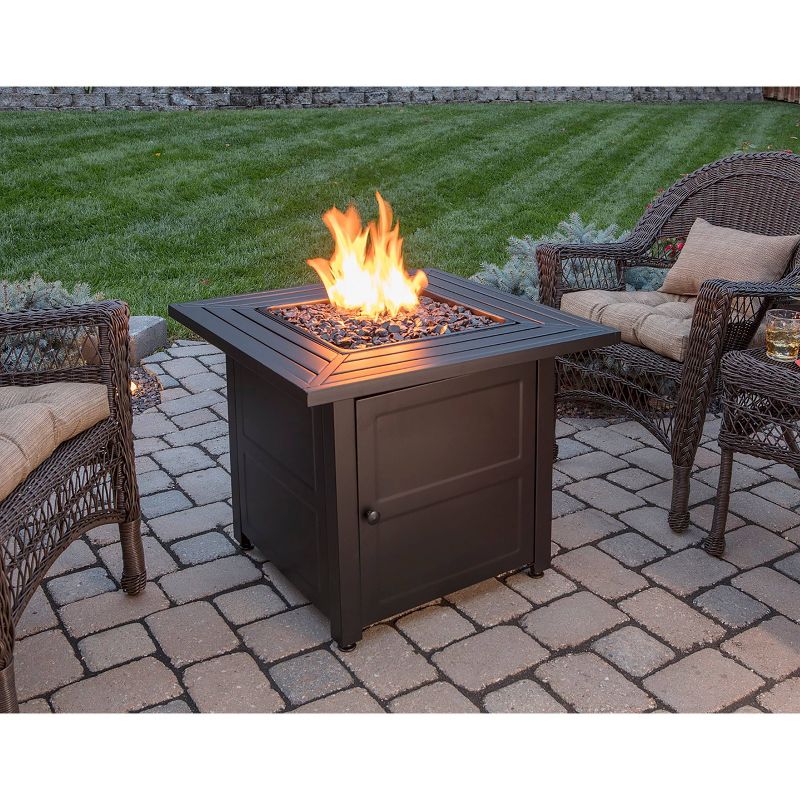 30" Outdoor Patio Gas Fire Pit with Steel Mantel Gray - Endless Summer