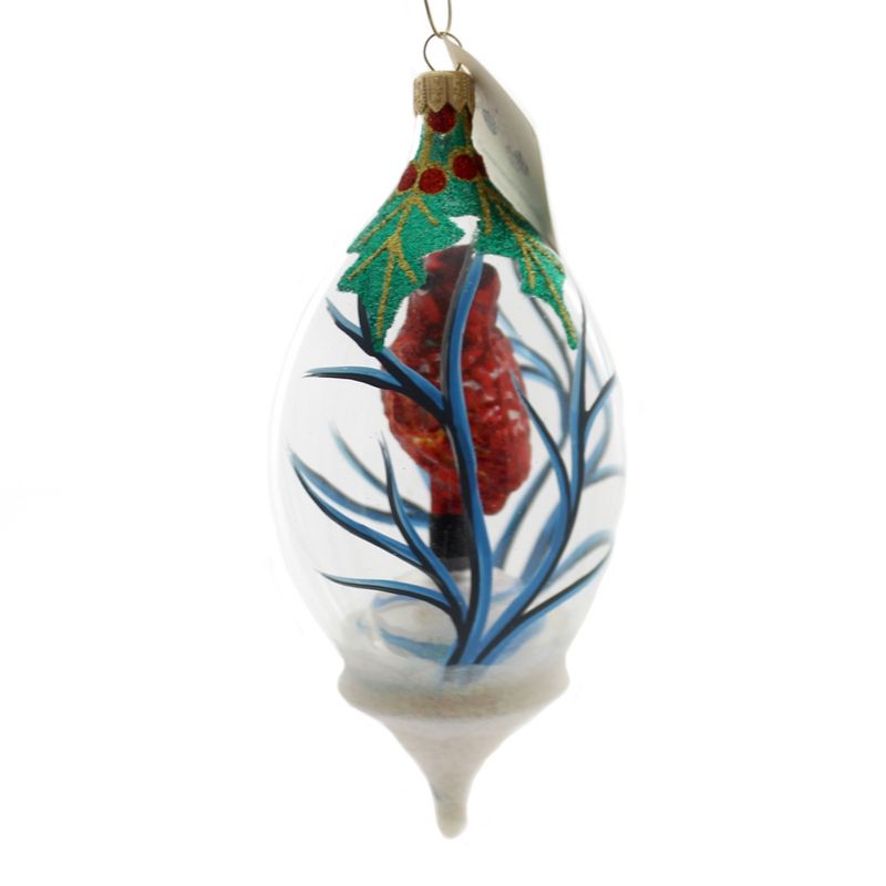 Christina's World 6.5" Cardinal In A Dome Christmas Ornament Bird Red  -  Tree Ornaments