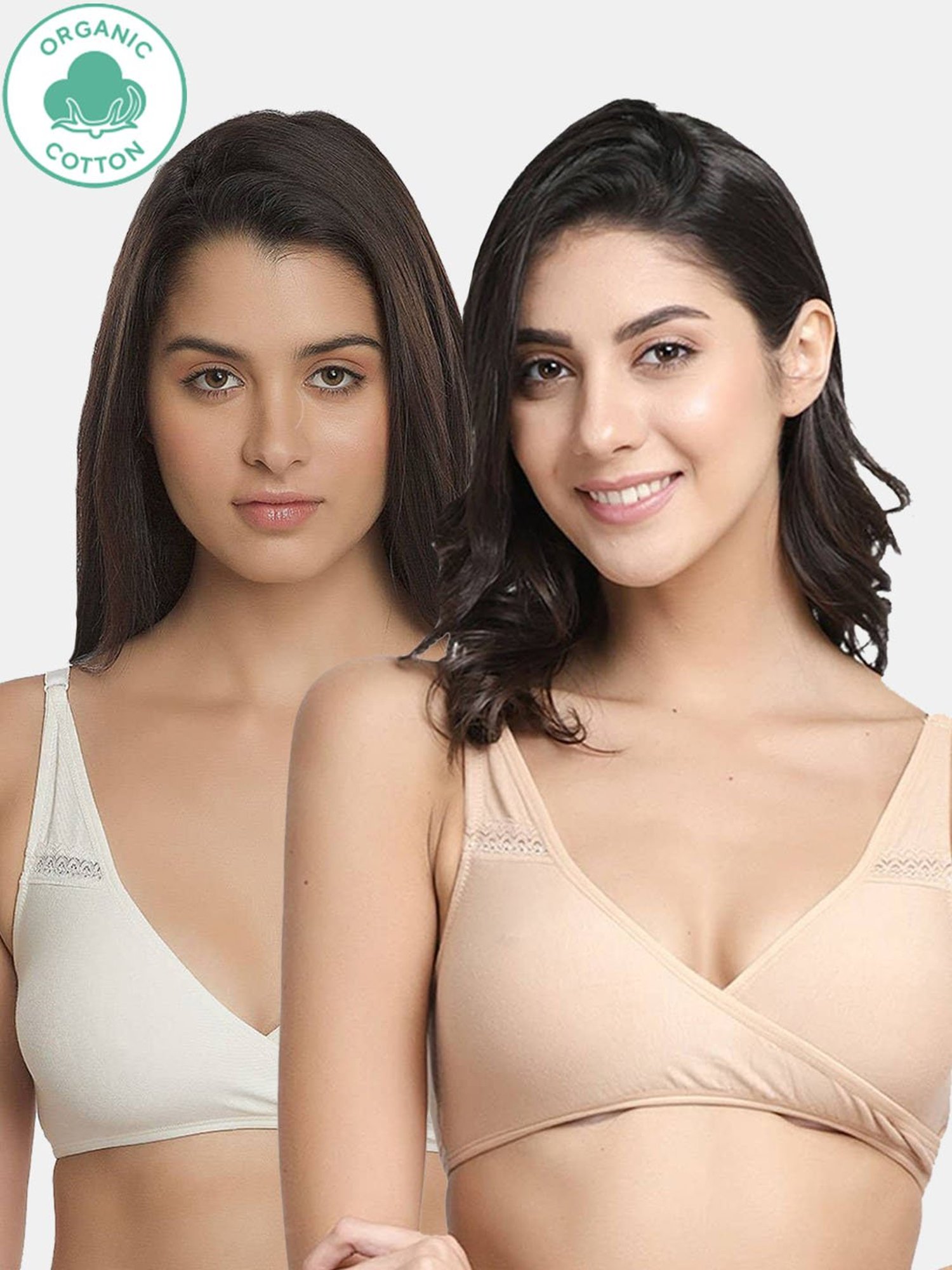 Inner Sense Multicolored Non Wired Non Padded Nursing Bra (Pack Of 2)