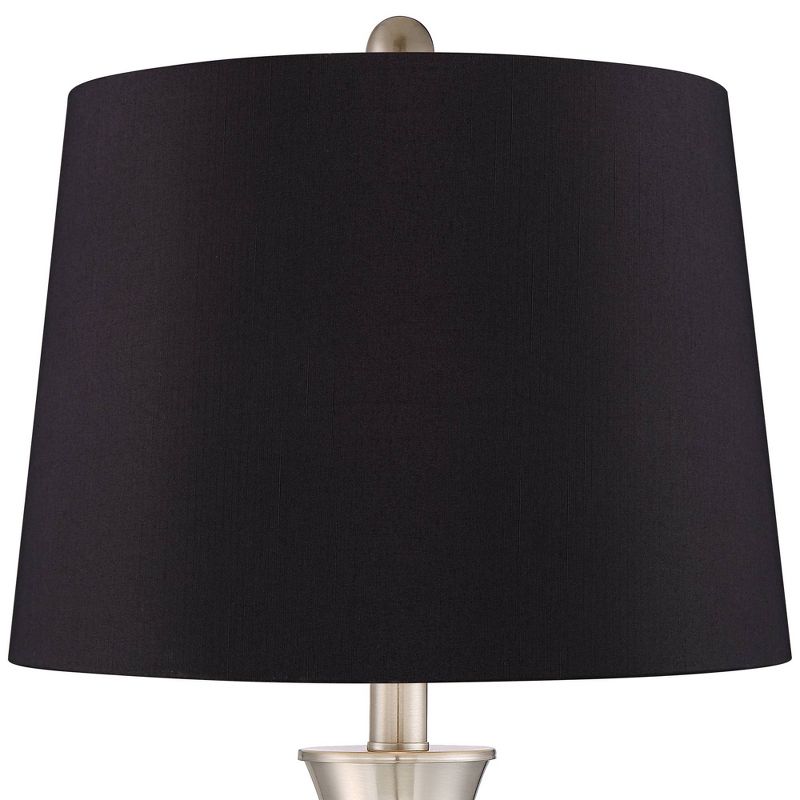 360 Lighting Simon Brushed Nickel USB Black Shade Table Lamps Set of 2
