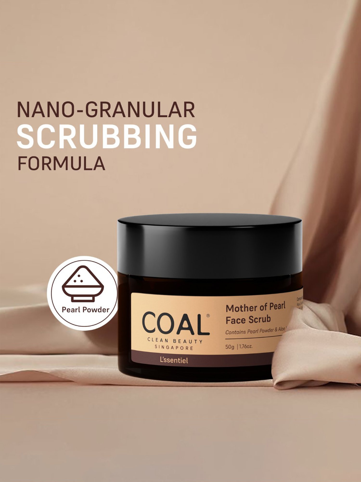 COAL Clean Beauty Mother of Pearl Face Scrub for Men - 50 gm