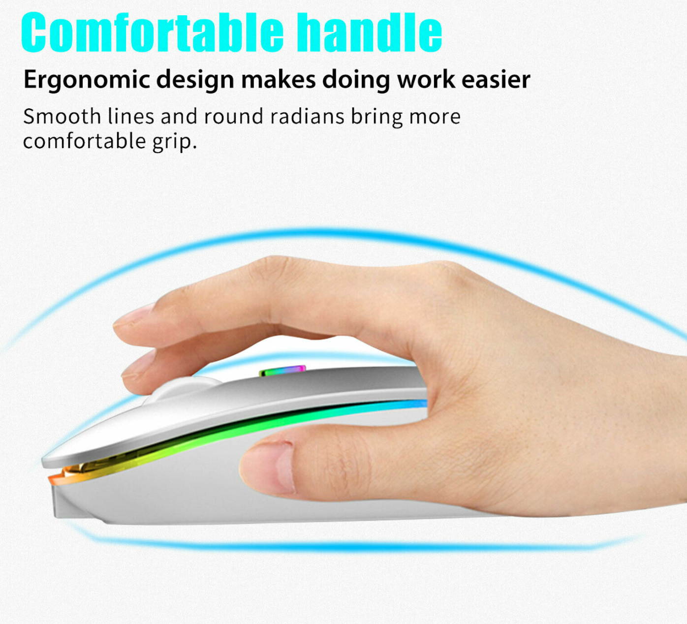 2.4GHz Wireless Mouse Optical Mice Rechargeable Cordless For Macbook Pro Laptop