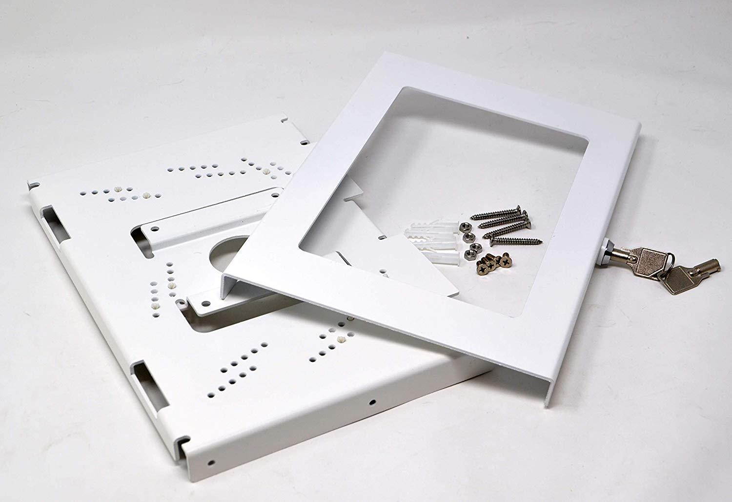 TABcare Locking Security Metal Case for Apple iPad 2 3 4 Tablet for Kiosk, POS, Store, Show Display (White, iPad 2/3/4)