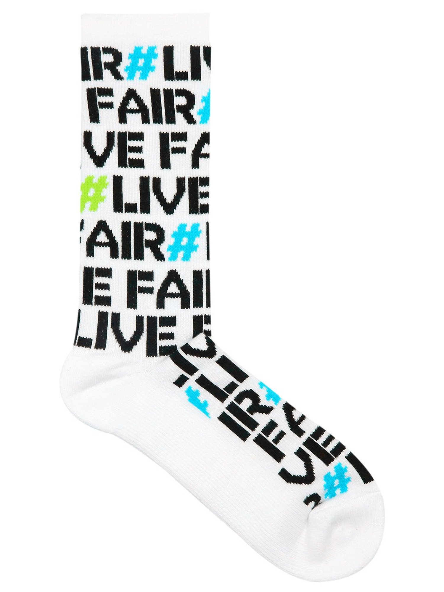 BALENZIA White Printed Crew Length/Calf Length Socks