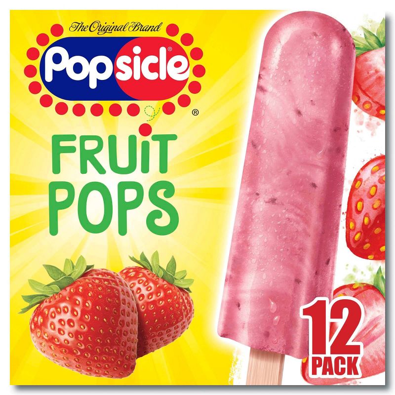 The Original Brand Popsicle Strawberry Fruit Frozen Pops - 12ct/18oz