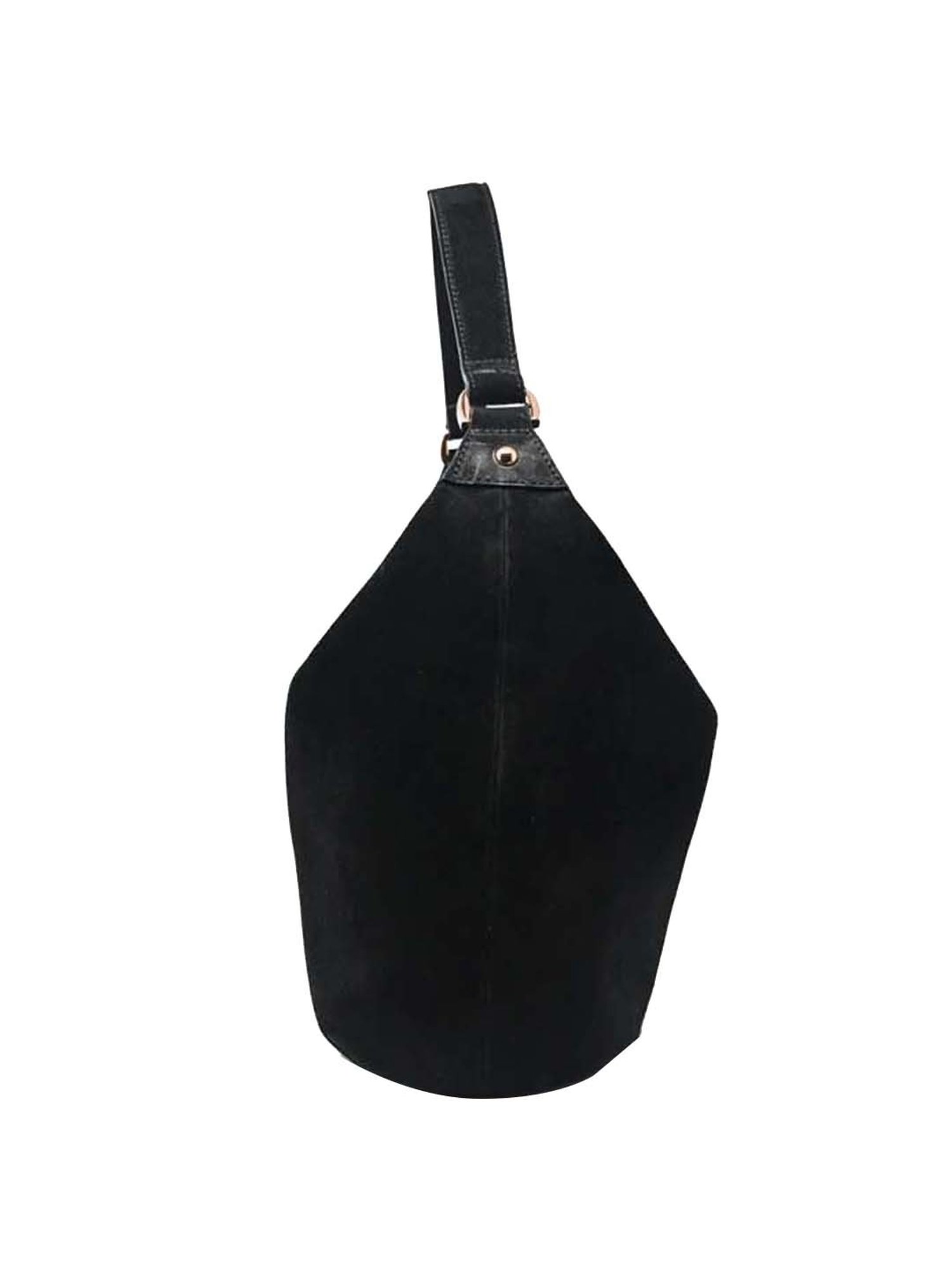 Tohl Black Solid Large Hobo Handbag