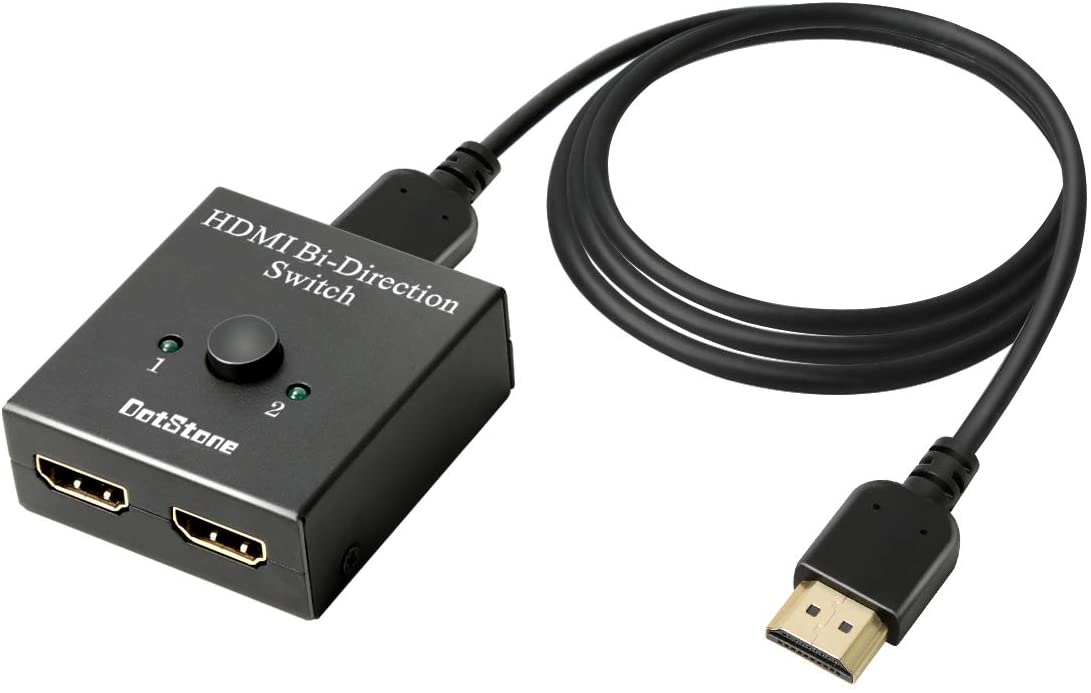 HDMI Switch Bi-Direction 4K HDMI Splitter 2 x 1/1 x 2 No External Power Required 2 Ports HDMI Switcher Supports Ultra HD 4K 3D 1080P Comes with 3 Feet HDMI Cable