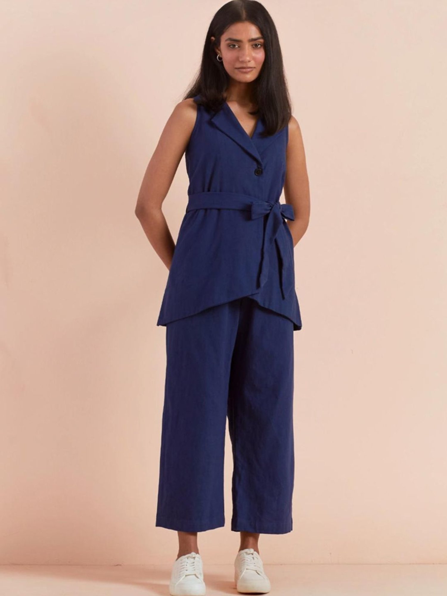 Priya Chaudhary Dark Blue Yasha Twill Cotton Pant