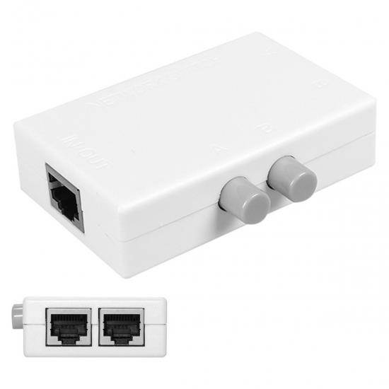 Cablecc UTP STP 2 in 1 out 2 Ports RJ45 LAN CAT Network Switch Selector Internal External Networking Switcher Splitter Box