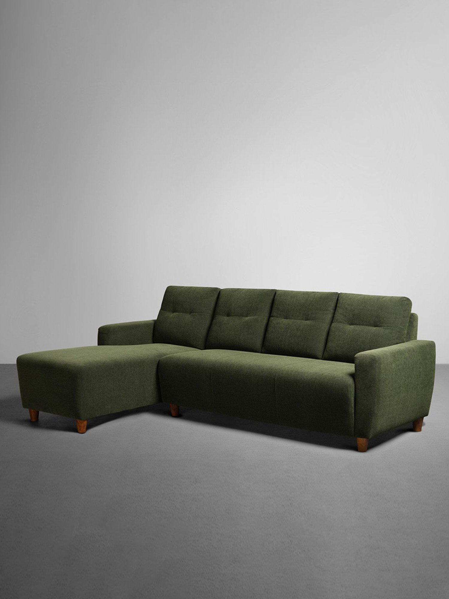 Sleepyhead Yolo Avocado Green Fabric 3 Seater LHS L Shape Sofa Set