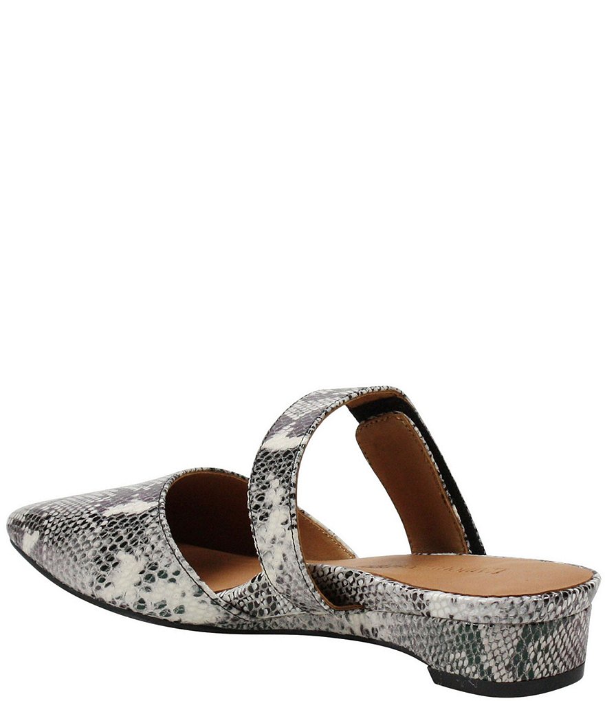 L'Amour Des Pieds Baruk Snake Print Leather Mules