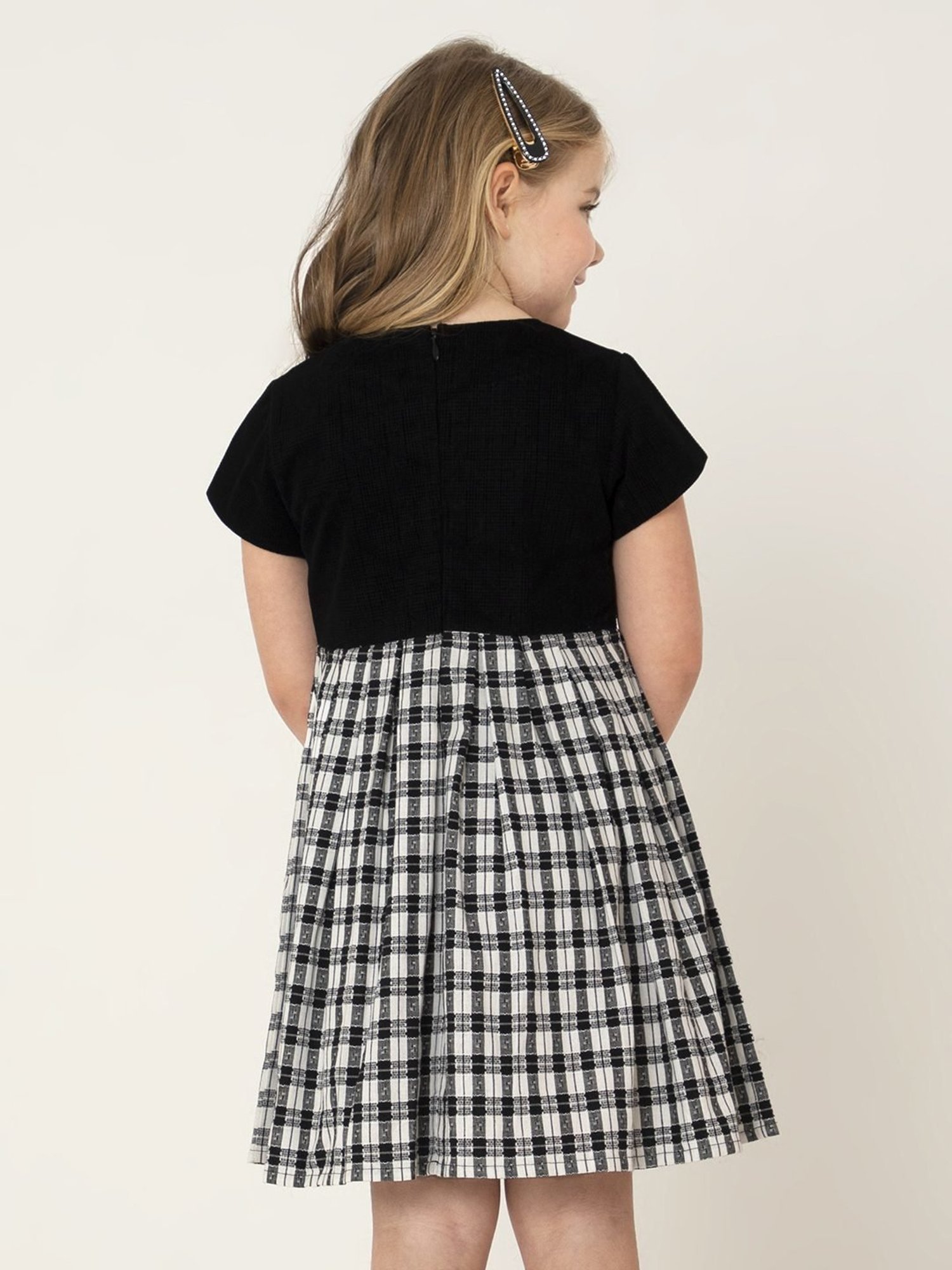 Cherry Crumble By Nitt Hyman Kids Black Cotton Textured Dress