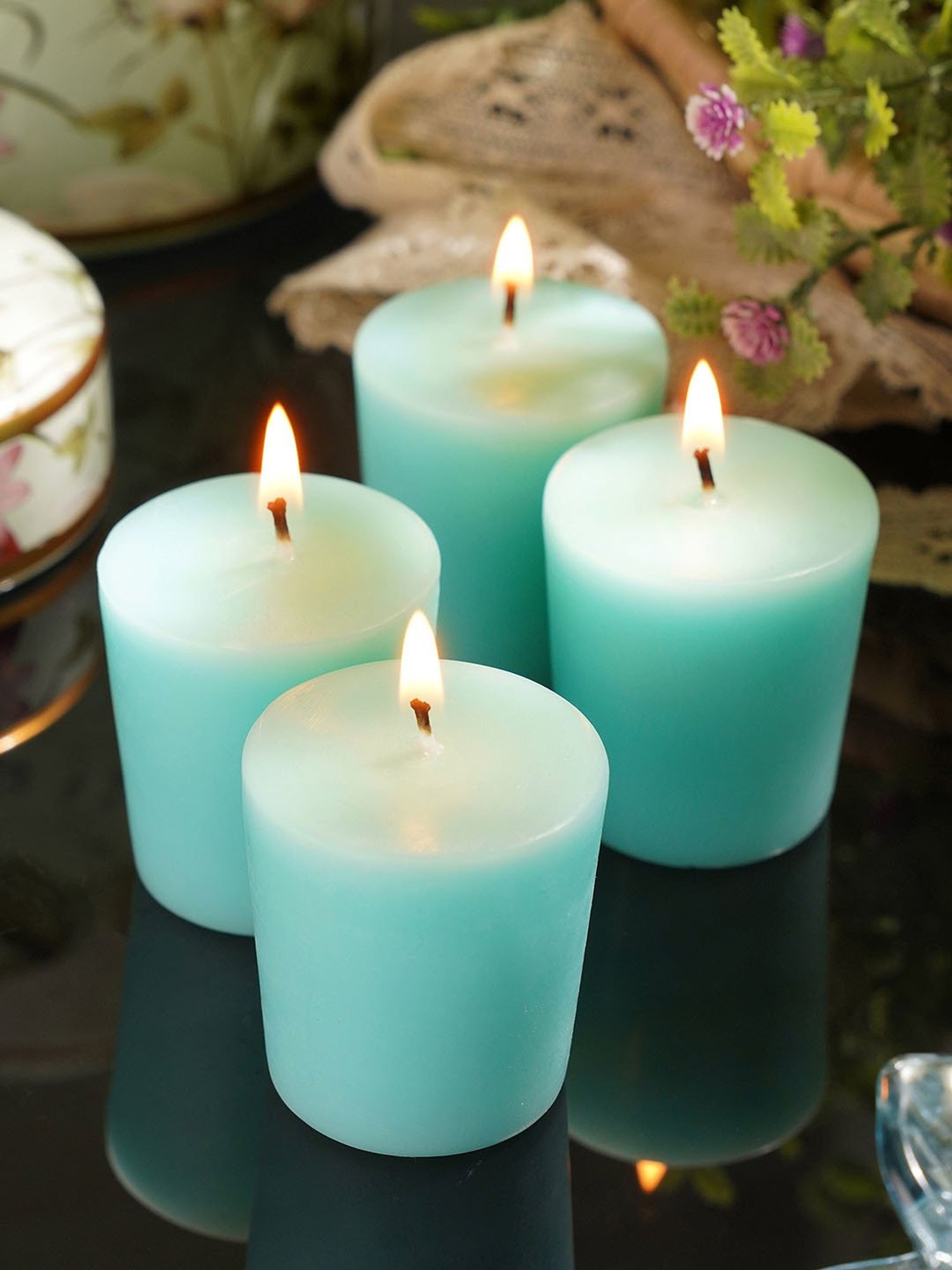 Pure Home and Living Blue Sea Breeze Votive Candles - Set of 4