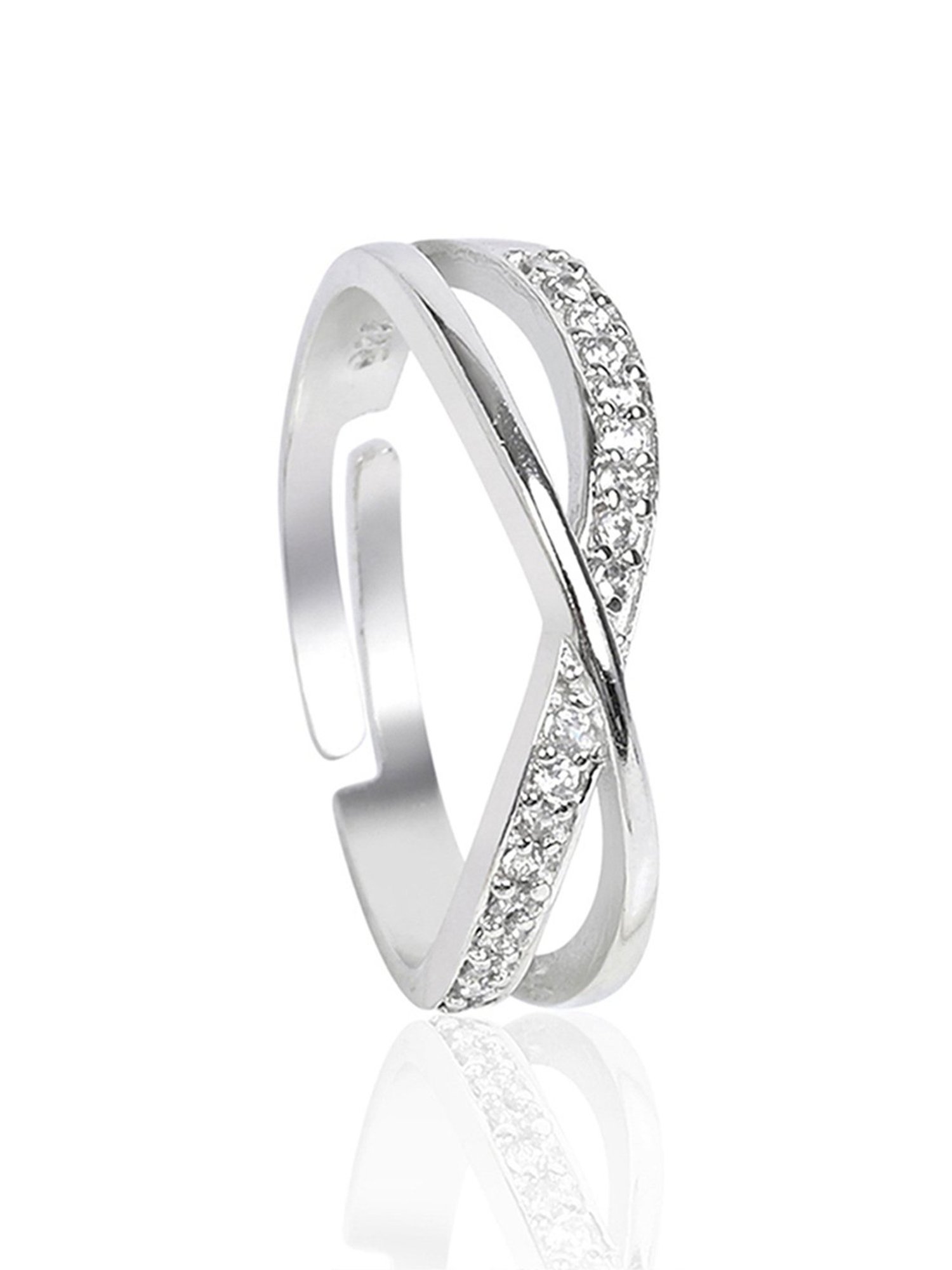 March by FableStreet 92.5 Sterling Silver Zircon Ring for Women