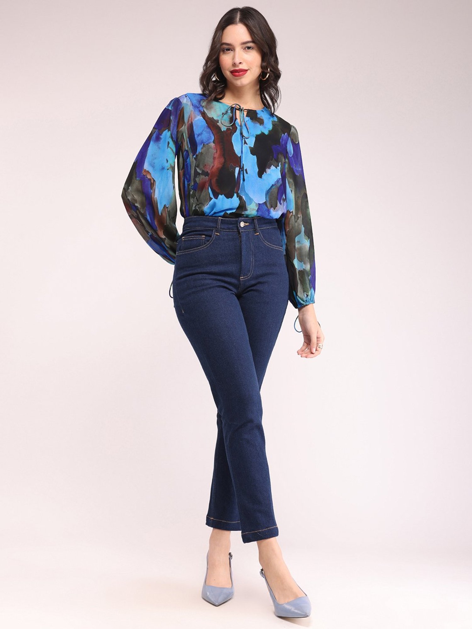 Fablestreet Blue Printed Top