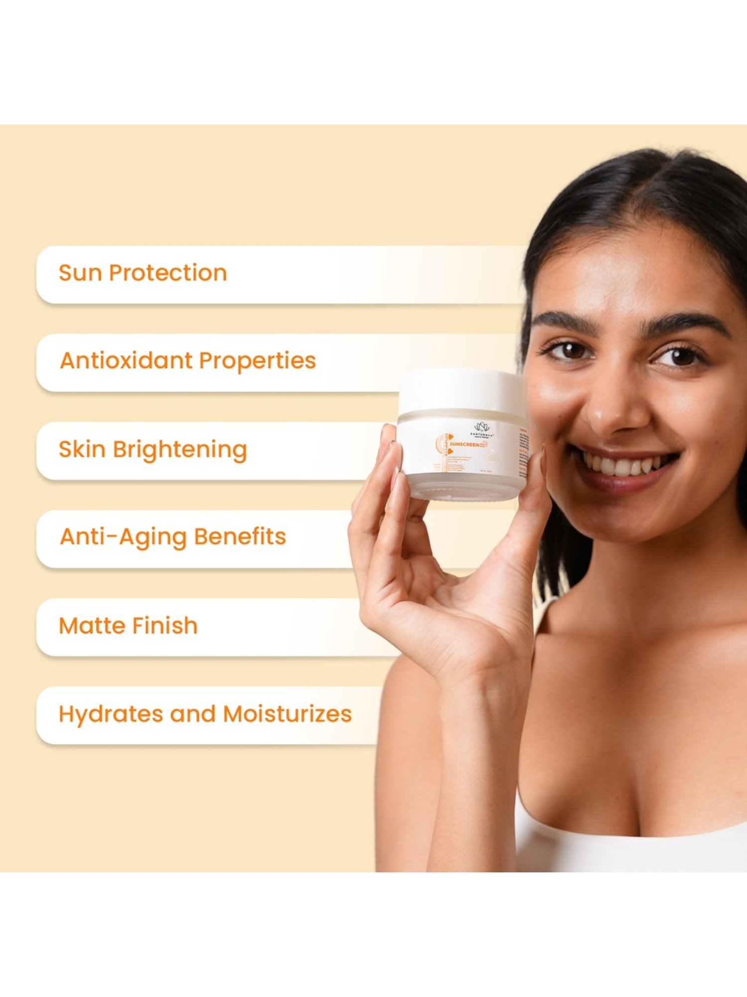 Earthraga Vitamin C Sunscreen SPF 50 Matte - 100 ml