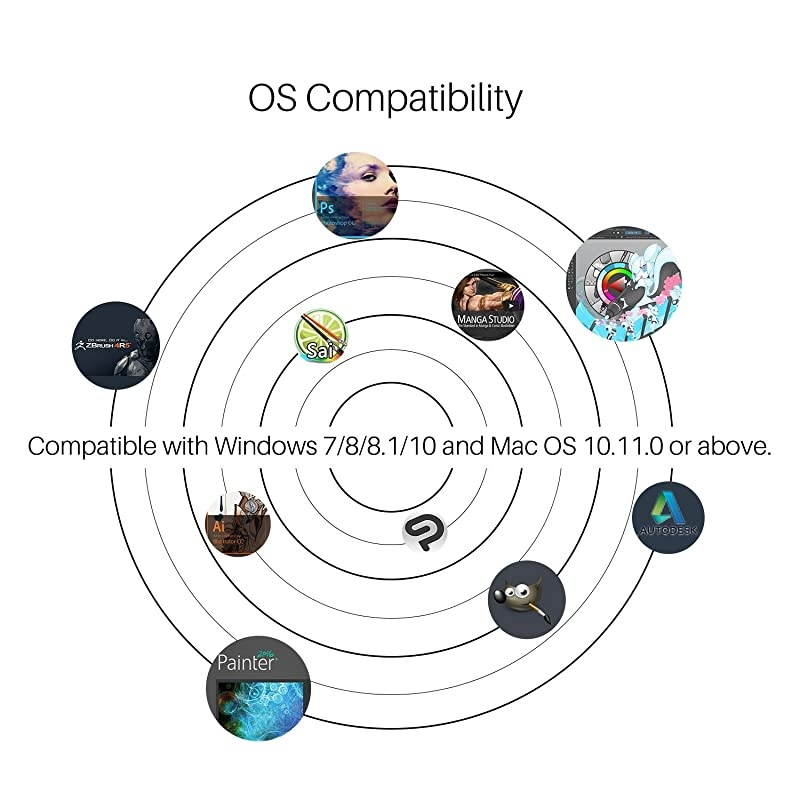 WH1409 Wireless Graphics Pen Drawing Tablet with 12 Express Keys and 8192 Pressure Sensitivity