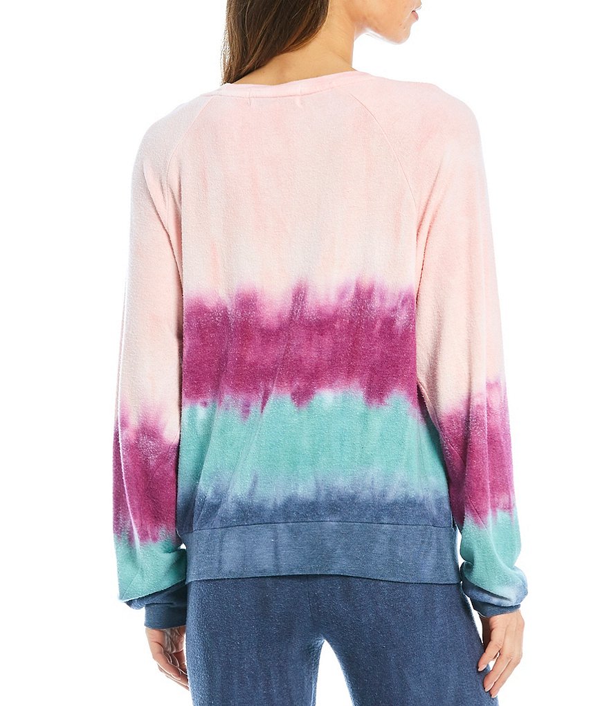 WILDFOX Knit Raglan Crew Neck Coordinating Dip Dye Pullover