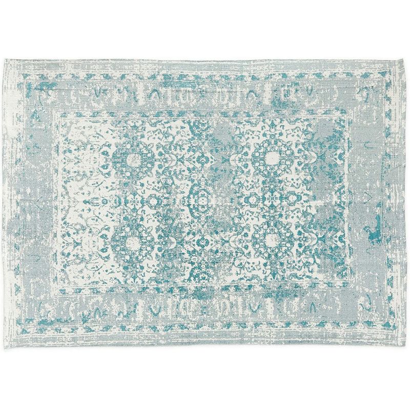 5'x7' Rectangle Braided Solid Cotton Area Rug Blue - Juvale