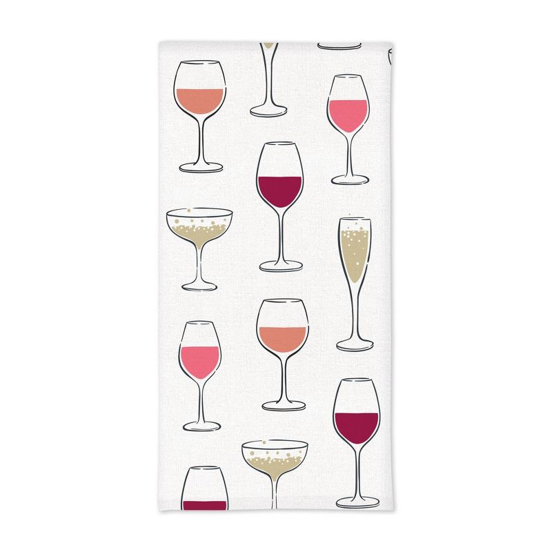 2pk Wine Glass Print Kitchen Towel - MU Kitchen