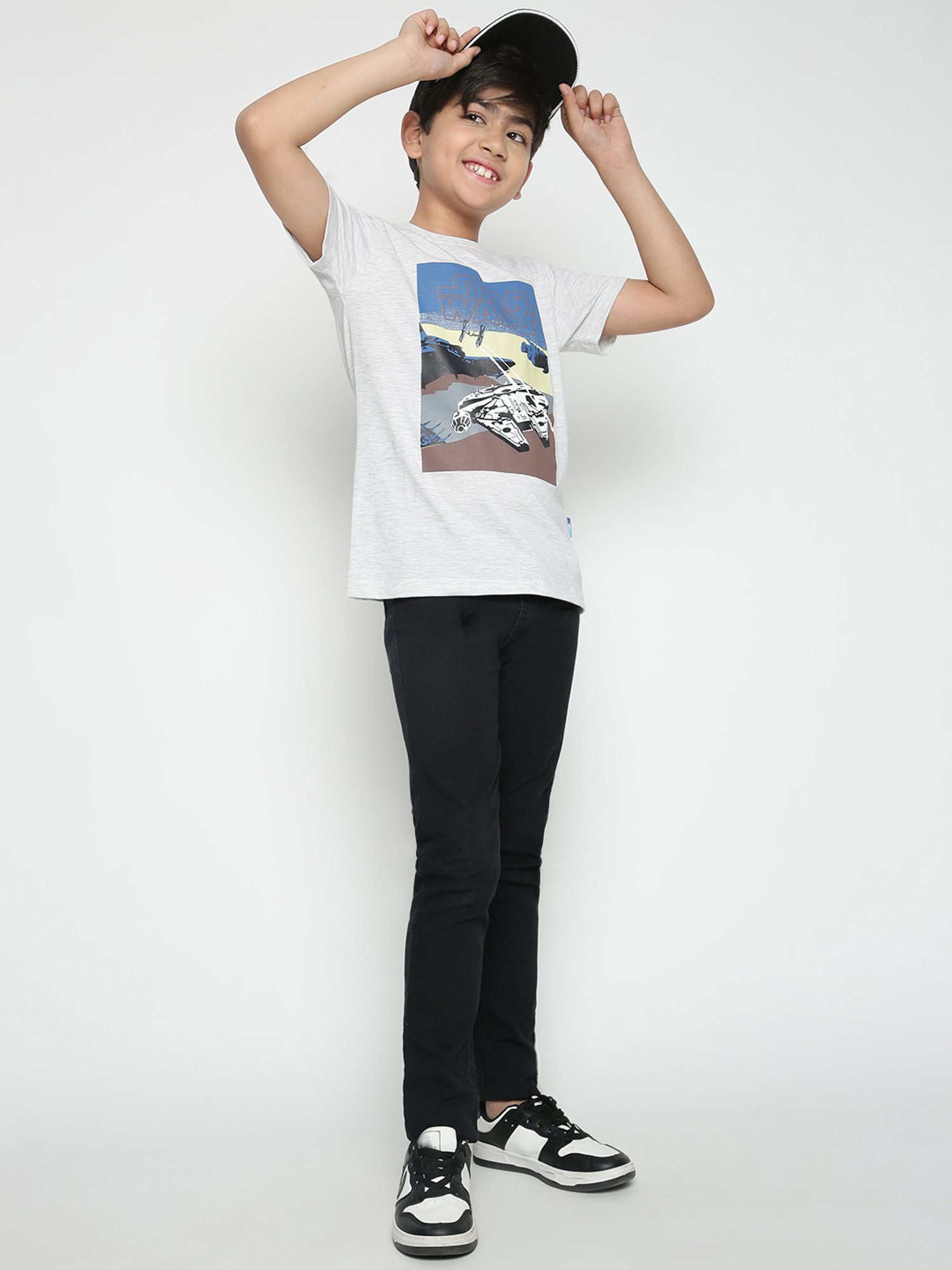 Lil Tomatoes Boys Grey Printed T-Shirt