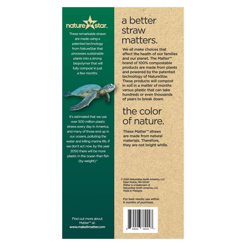 Matter 100% Compostable Straws - 50ct
