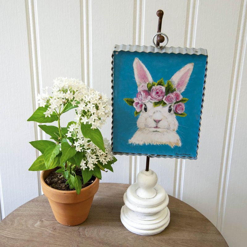 Easter 8.0" Hamilton Easter Bunny White Rabbit  -  Wall Sign Panels
