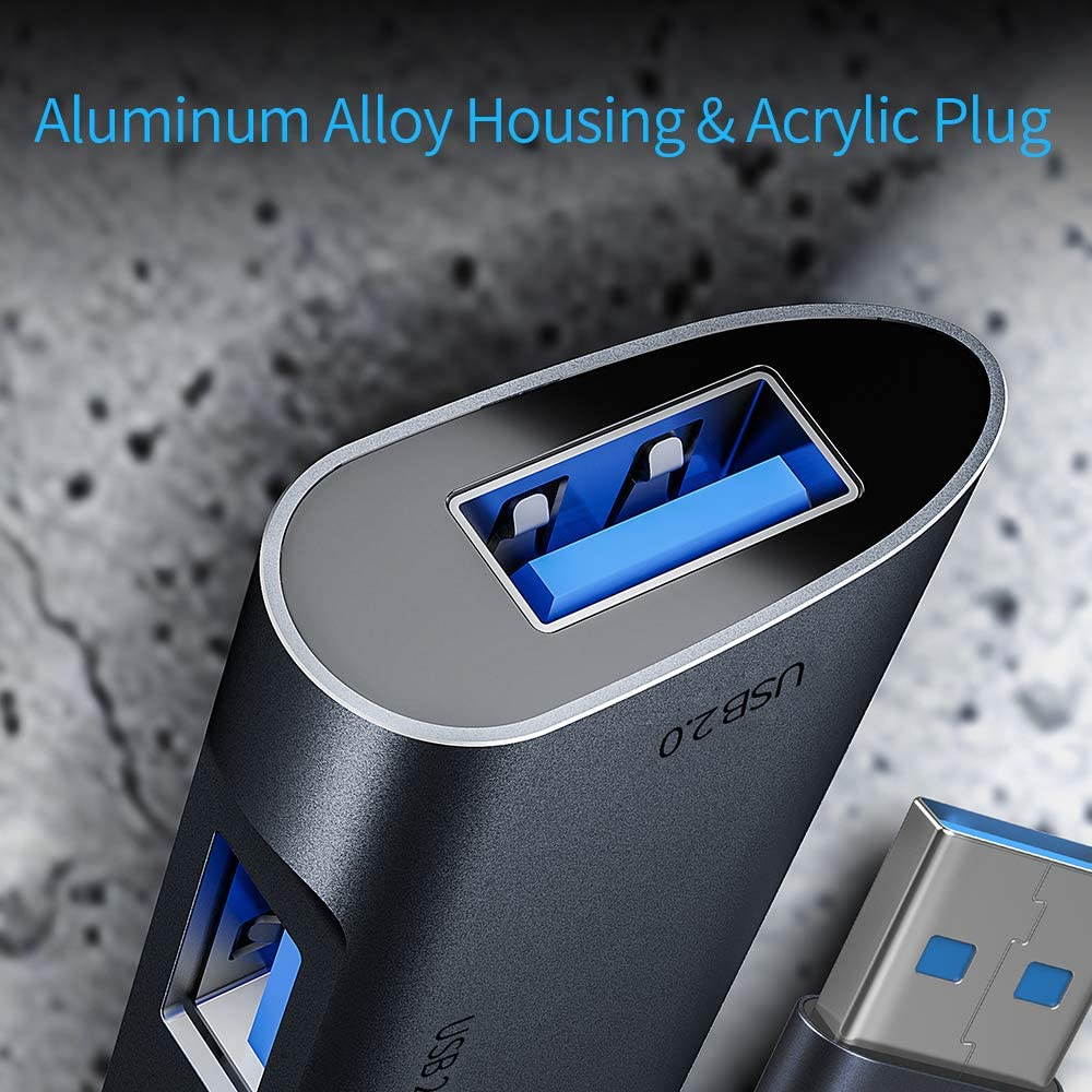 USB Docking Station 3 Port USB 2.0 and 1 Port USB 3.0 Data Hub Splitter for Laptop, PC, Computer, MacBook, Mac Pro, iMac, Surface Pro, XPS,Mobile HDD, Flash Drive Mouse and More, PC, Flash Drive