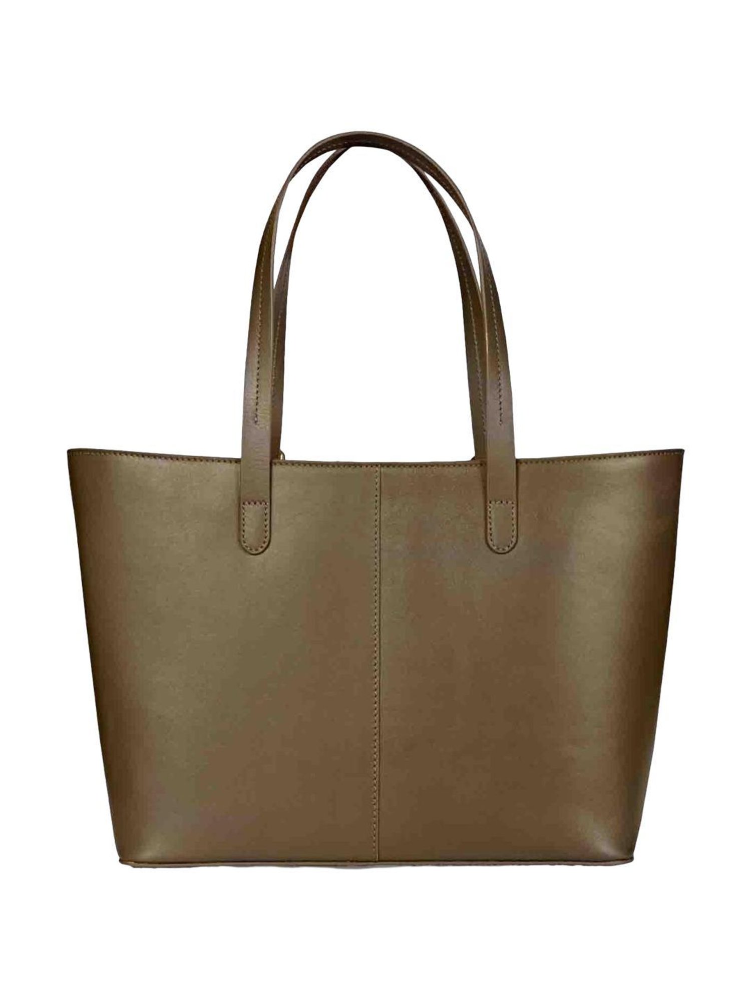 Favore Dark Brown Solid Medium Tote Handbag