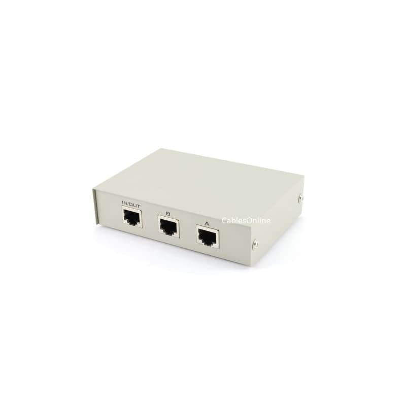 Compact 2Way RJ45 Ethernet Network Push Button Metal Mini Switch Box SB034P