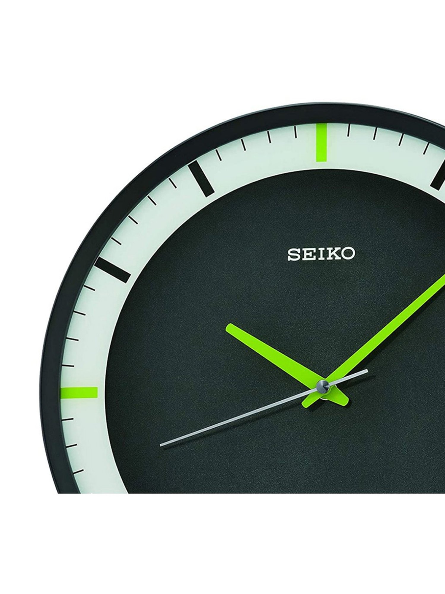 SEIKO elegant black & white plastic wall clock with sweep movement
