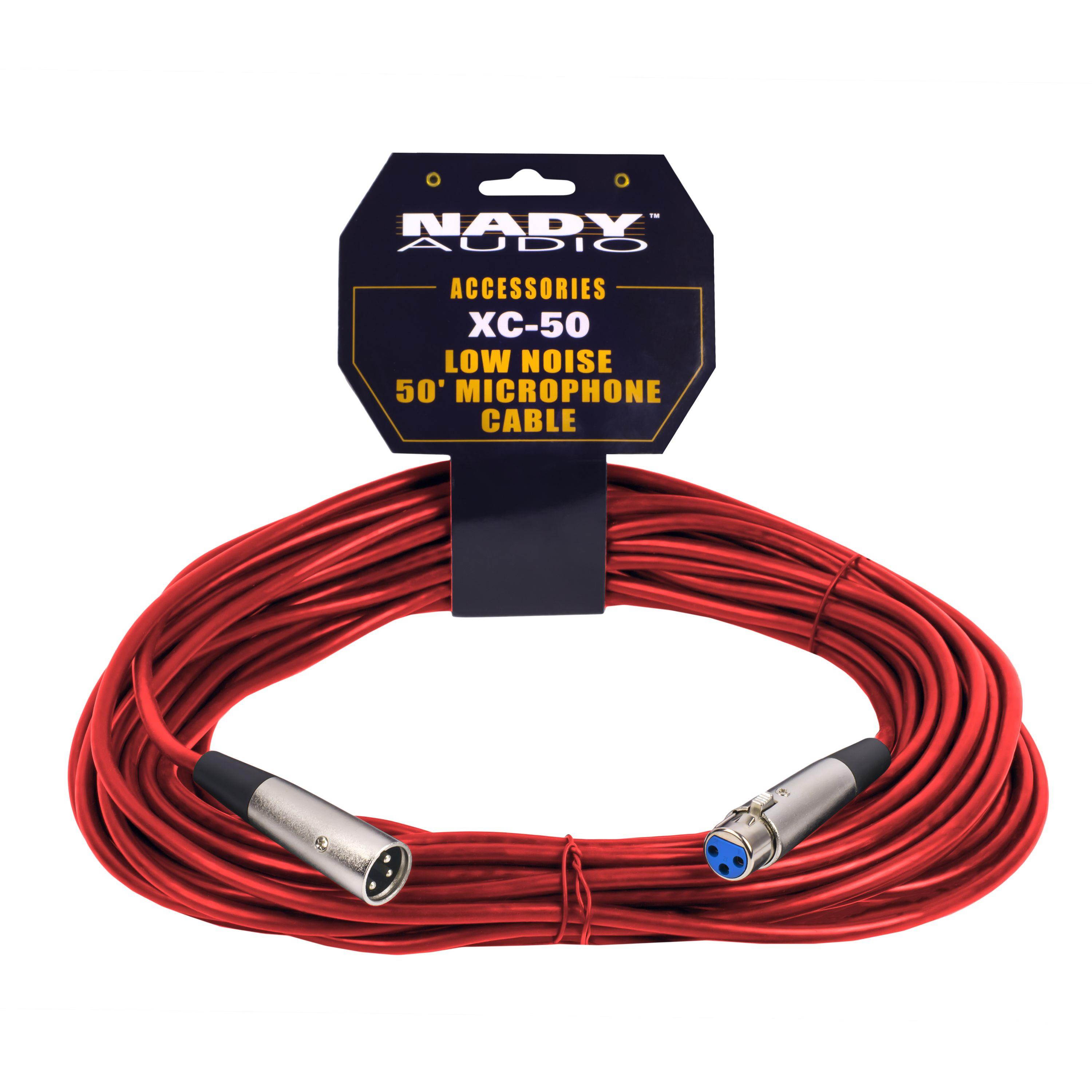 Nady XCCR-50 - Red 50' XLR-XLR microphone, Nady colored cables help distinguish connection while giving high signal quality and flexibility