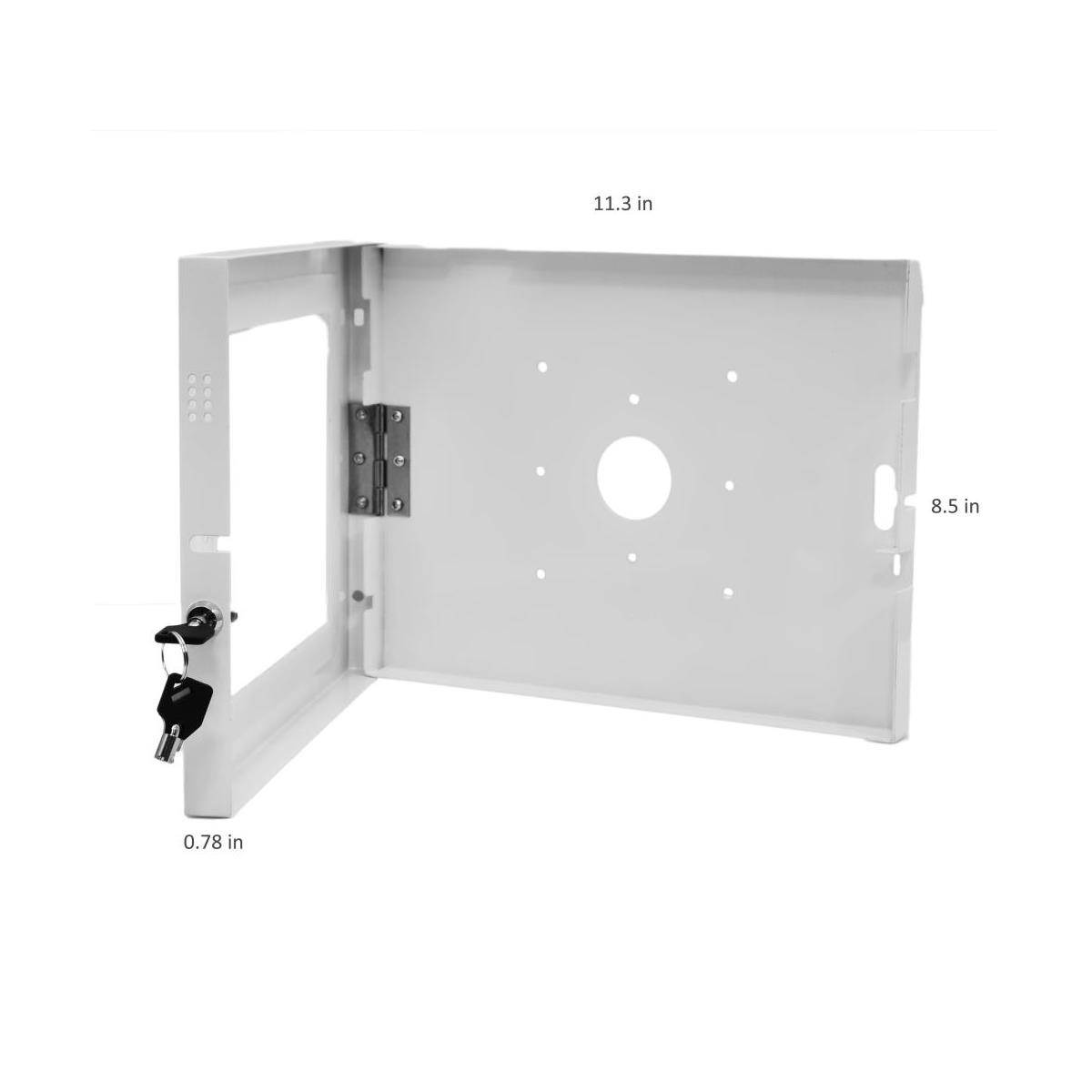 Pyle Security Anti-Theft iPad Wall Mount, Lock & Key Tablet Device Holder Case PSPADLKW08W