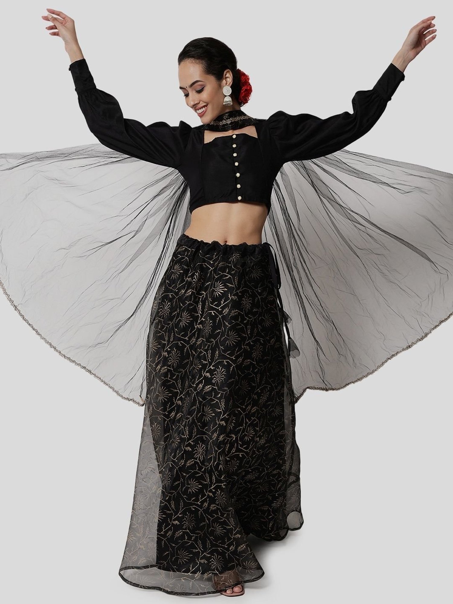 Studiorasa Black Printed Skirt