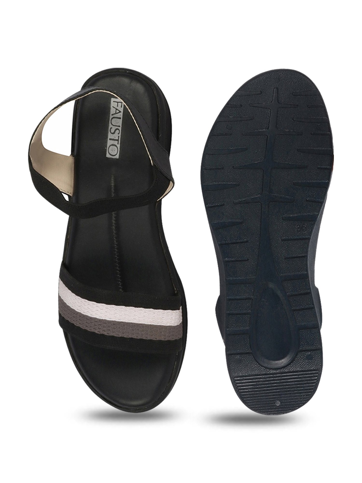 Fausto Women's Black Ankle Strap Wedges