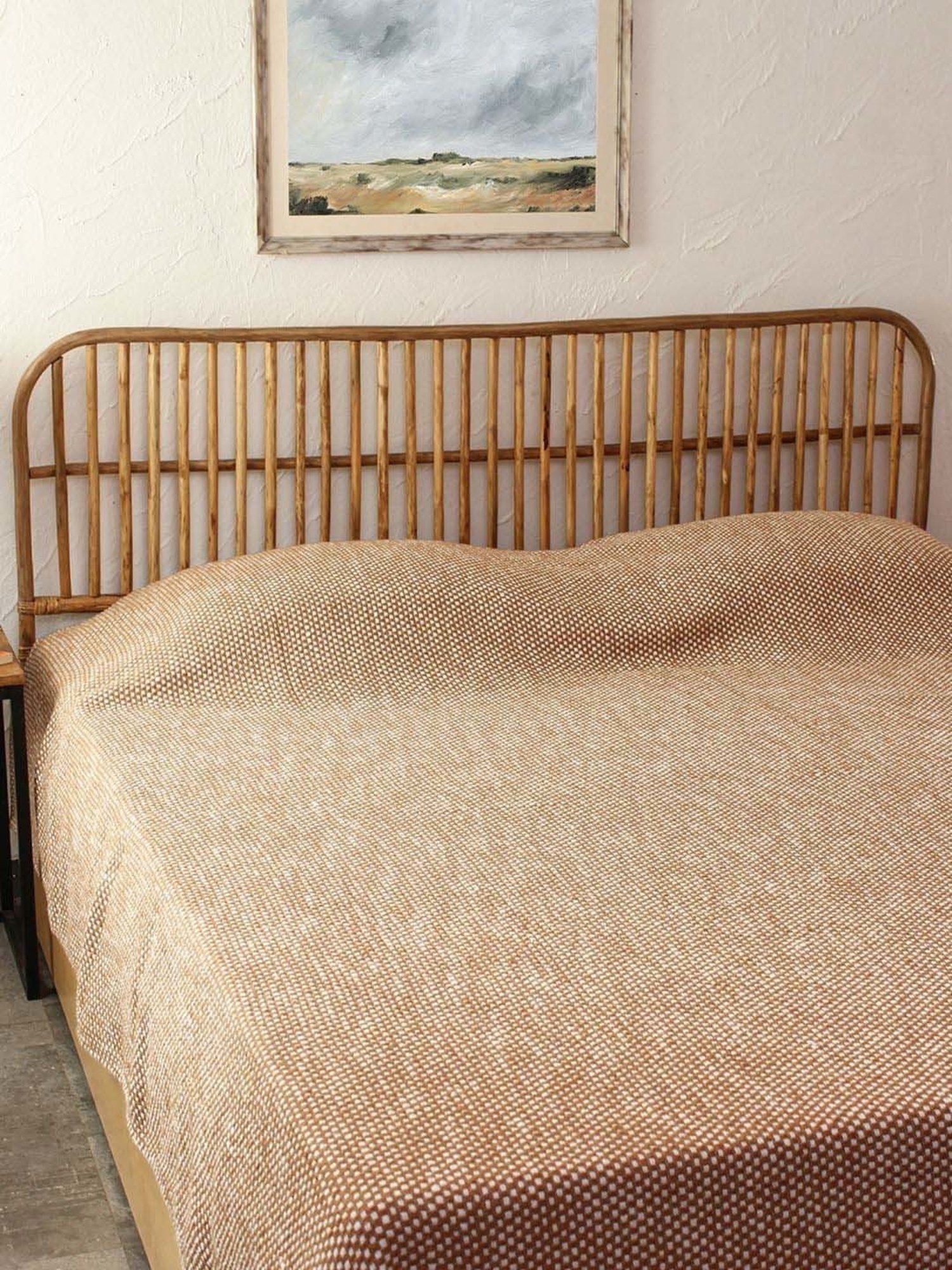 House This Vindhya Brown Cotton 180 TC Double Bedcover