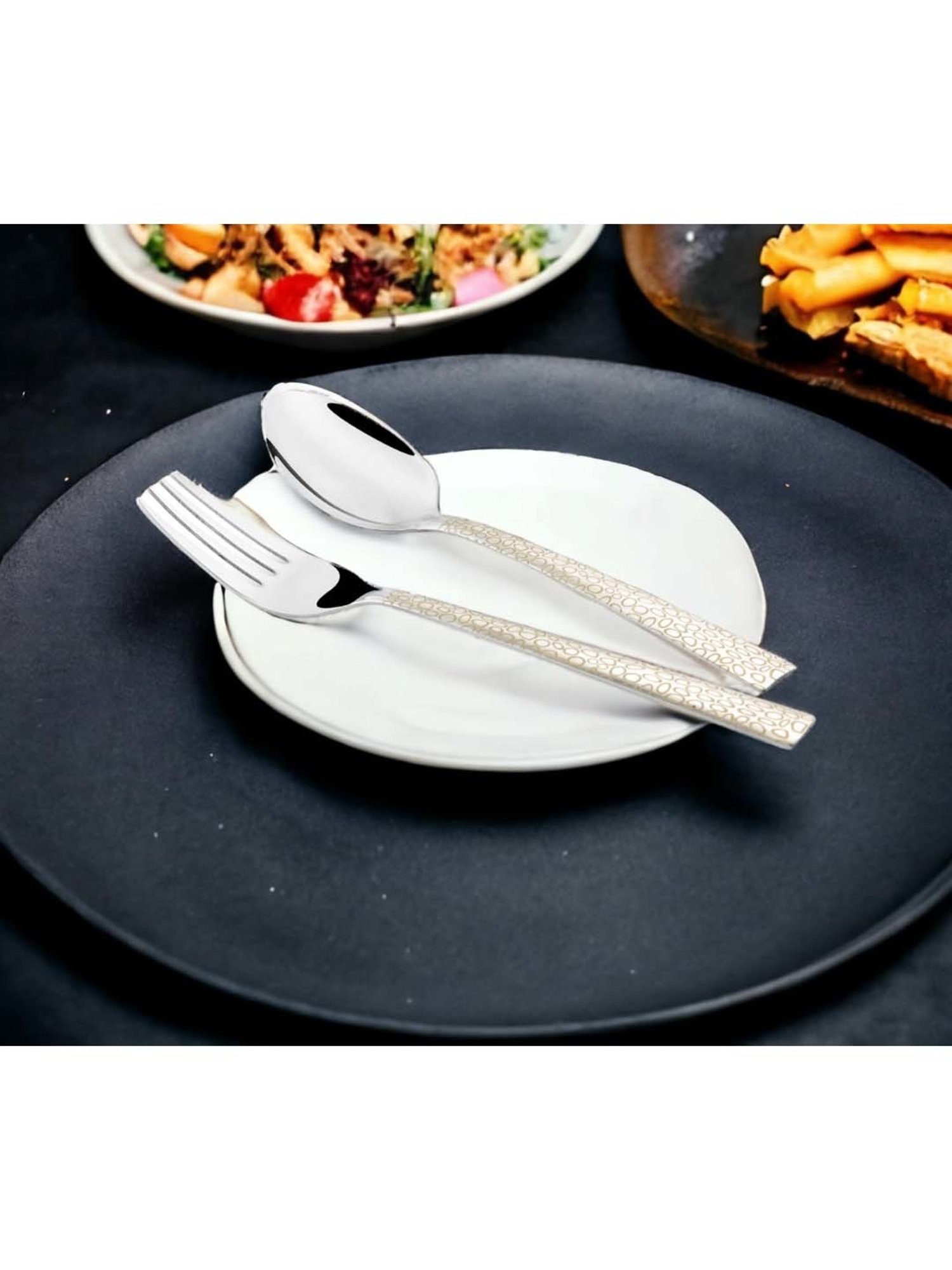 FnS Pebble Silver Stainless Steel Cutlery - Set of 12