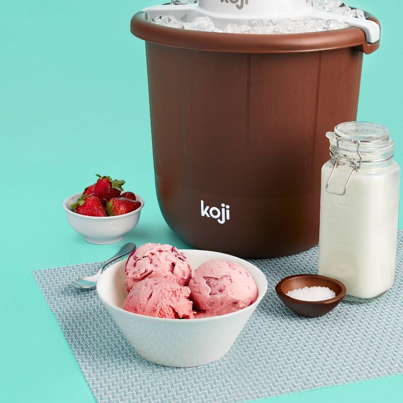 Koji 4qt Bucket Ice Cream Maker - Brown