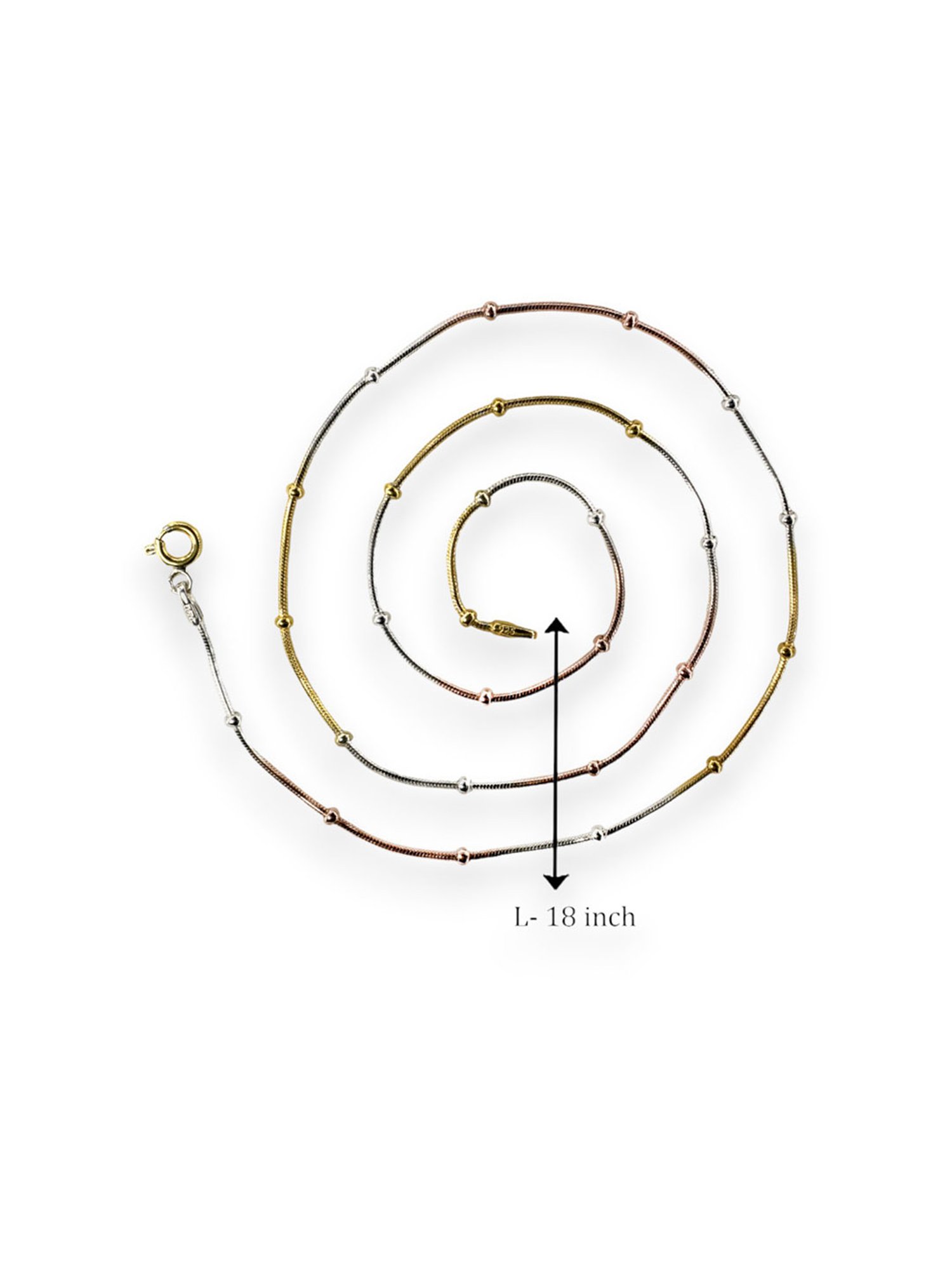 Taraash 92.5 Sterling Silver Chain